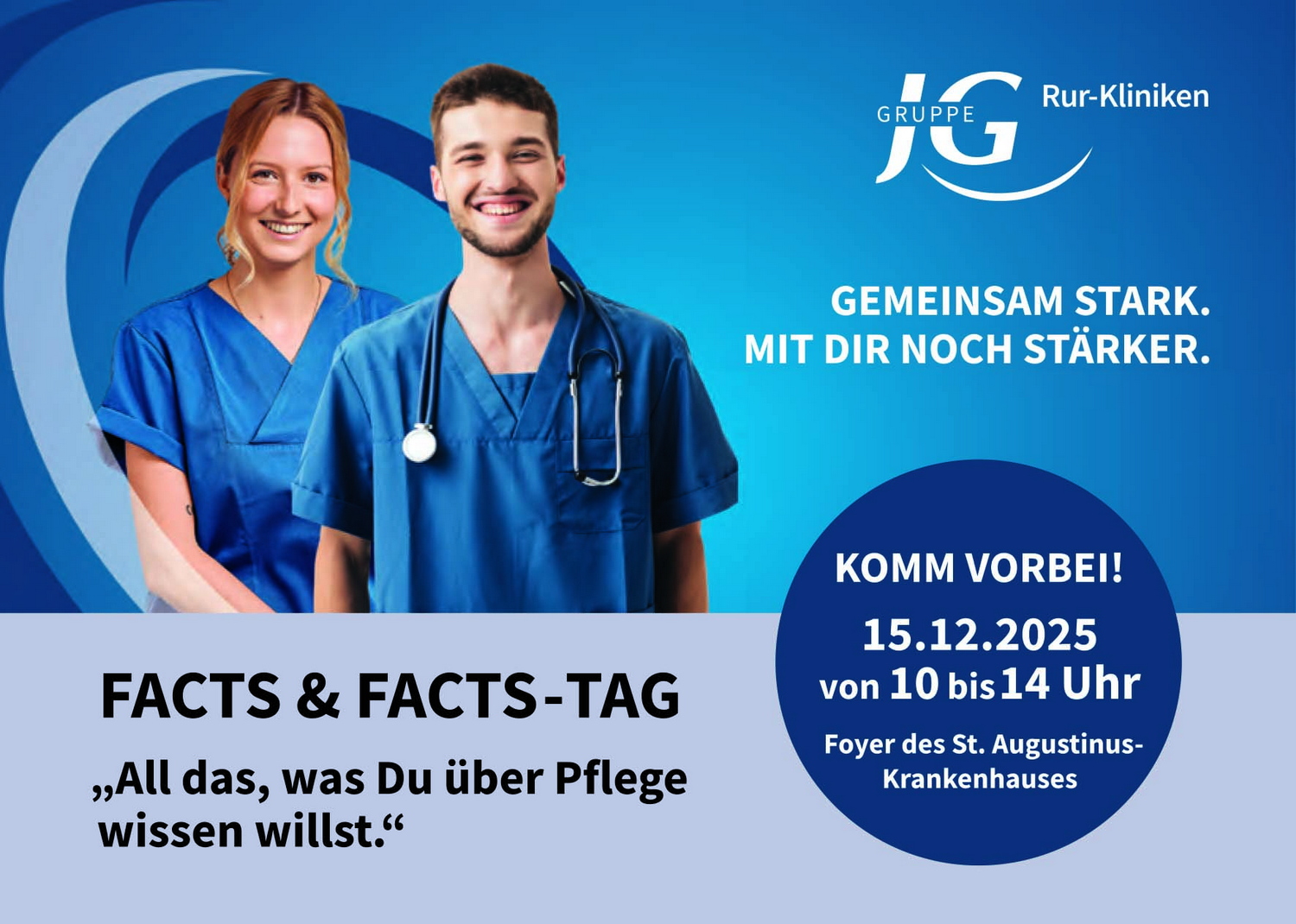 15.12.2025, 10-14 Uhr Facts und Facts-Tag im St. Augustinus-Krankenhaus: Pflege und Medizin aus erster Hand erleben und kennenlernen 