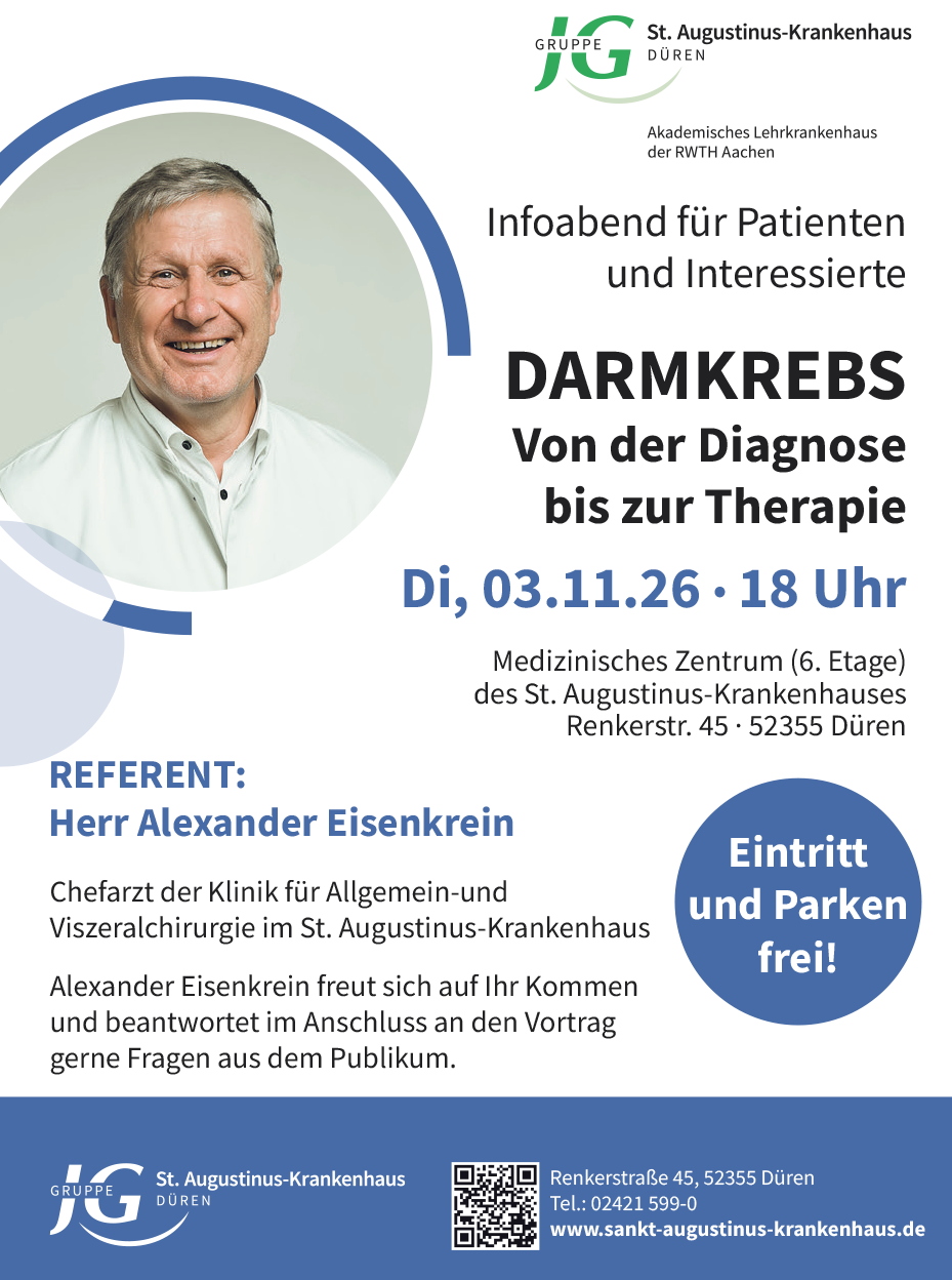 Infoabend „Darmkrebs: Von der Diagnose bis zur Therapie“ am 03.11.2026 um 18 Uhr